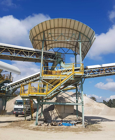 View of an aggregates processing line